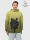 Худи мужской база хлопок / много черных котов