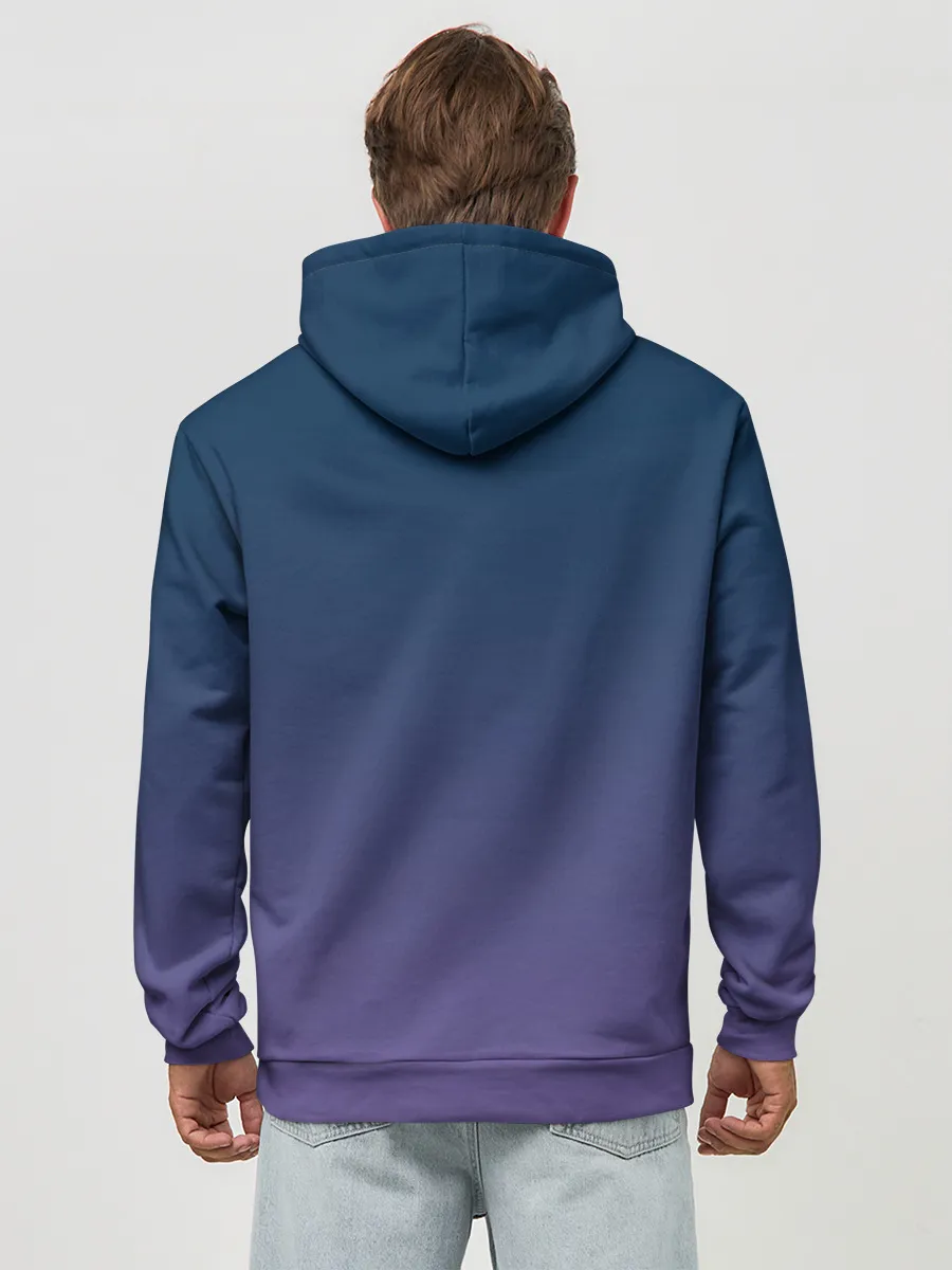 Худи мужской база хлопок / волченок на луне рисунок