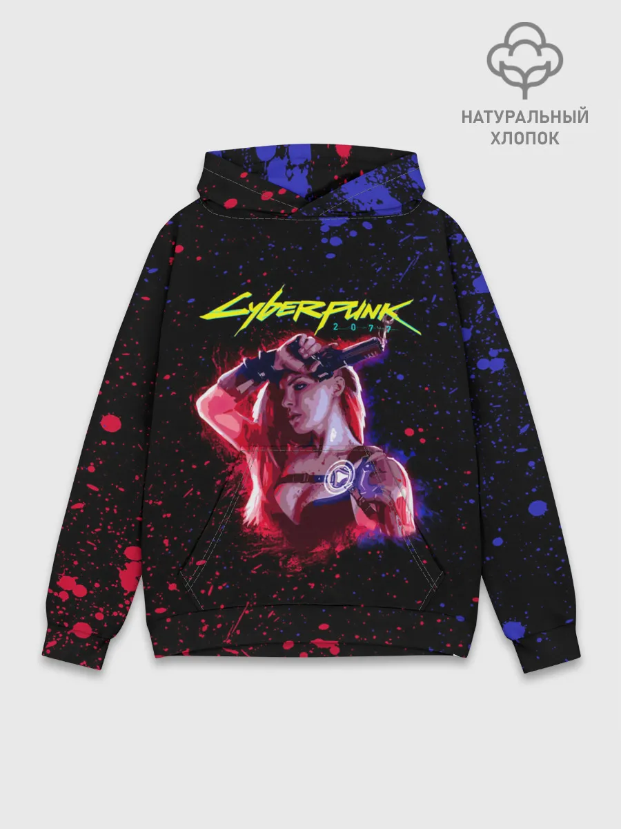 Худи мужской база хлопок / Cyberpunk 2077 девушка