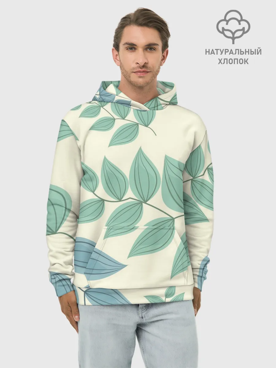 Худи мужской база хлопок / Цветы