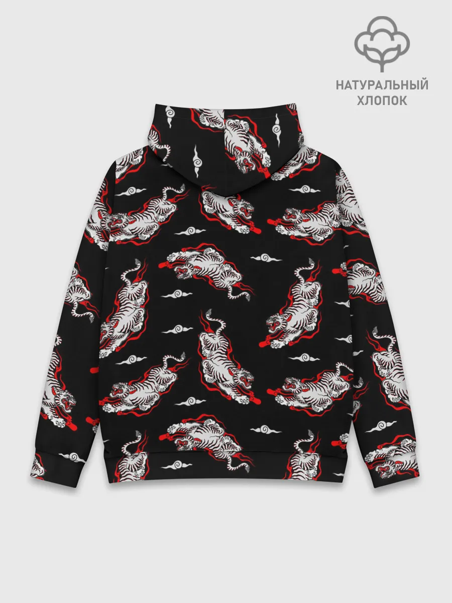 Худи мужской база хлопок / Японский стиль - тигры