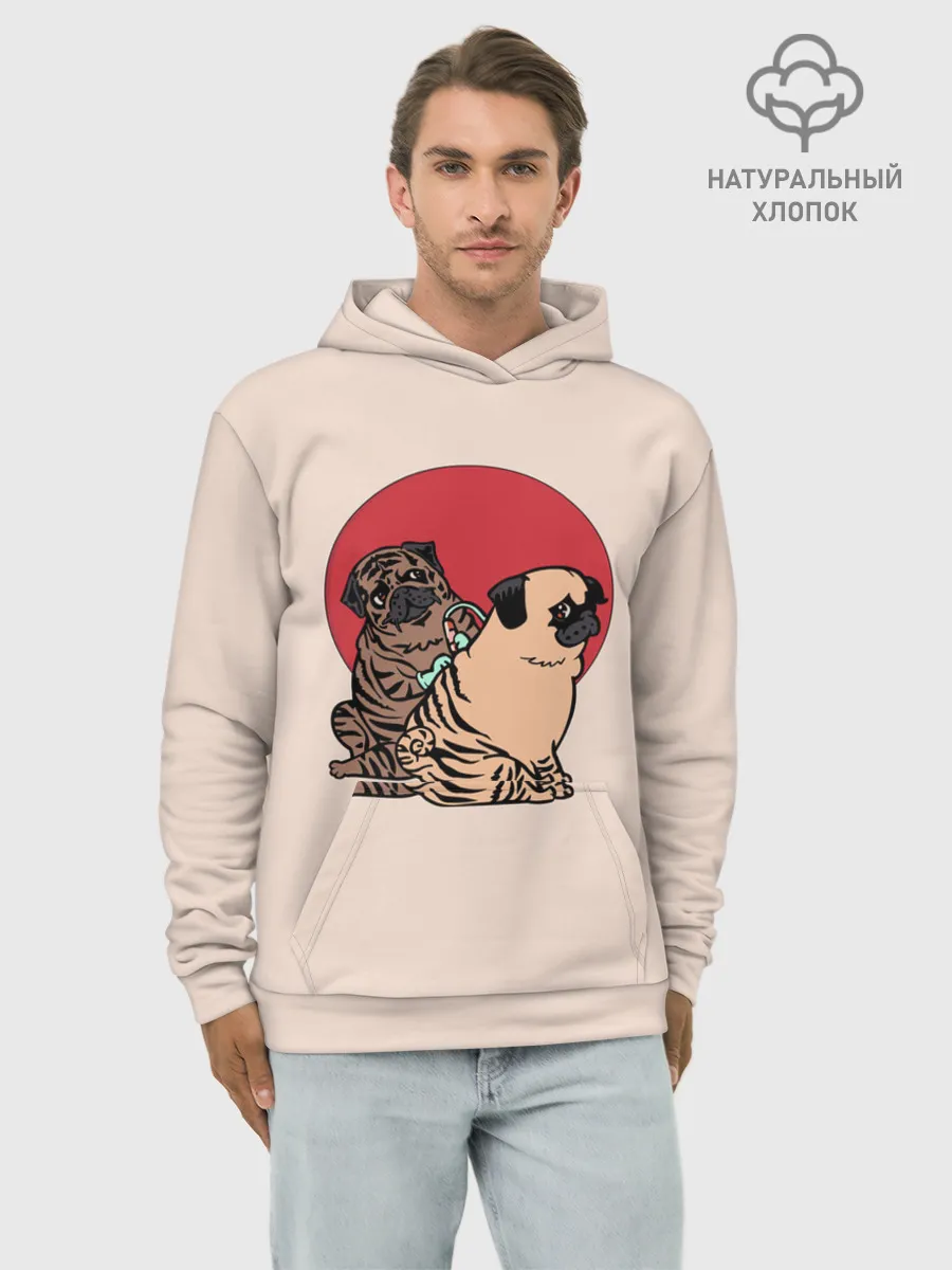 Худи мужской база хлопок / Мопсы | Тату мастер