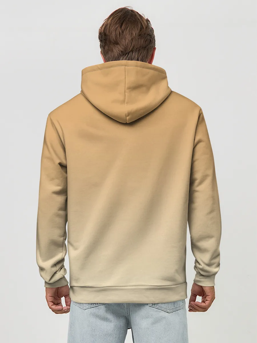 Худи мужской база хлопок / акварельная лиса задумчивости