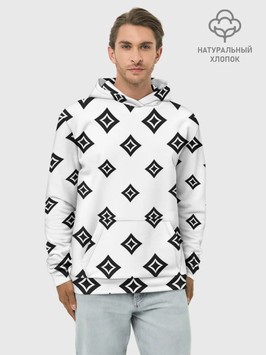 Худи мужской база хлопок / Ромб в ромбе