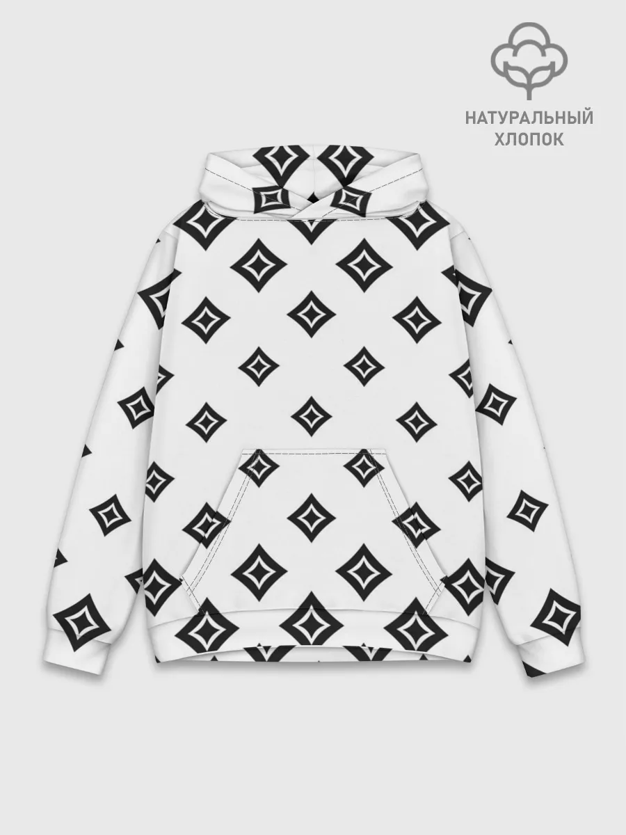 Худи мужской база хлопок / Ромб в ромбе