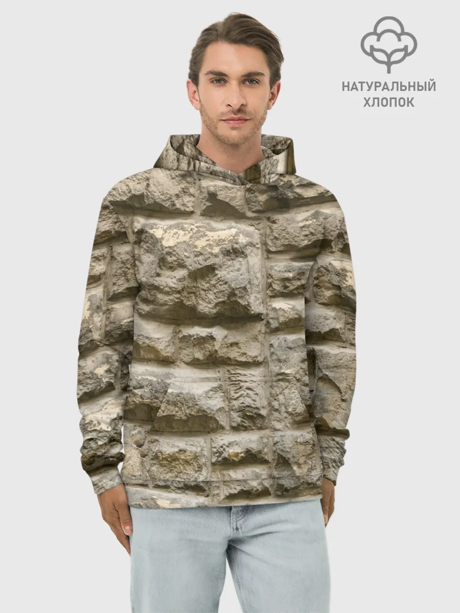 Худи мужской база хлопок / Неровные блоки