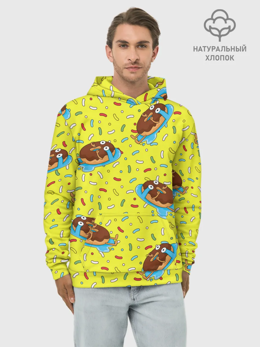 Худи мужской база хлопок / Плачущий пончик