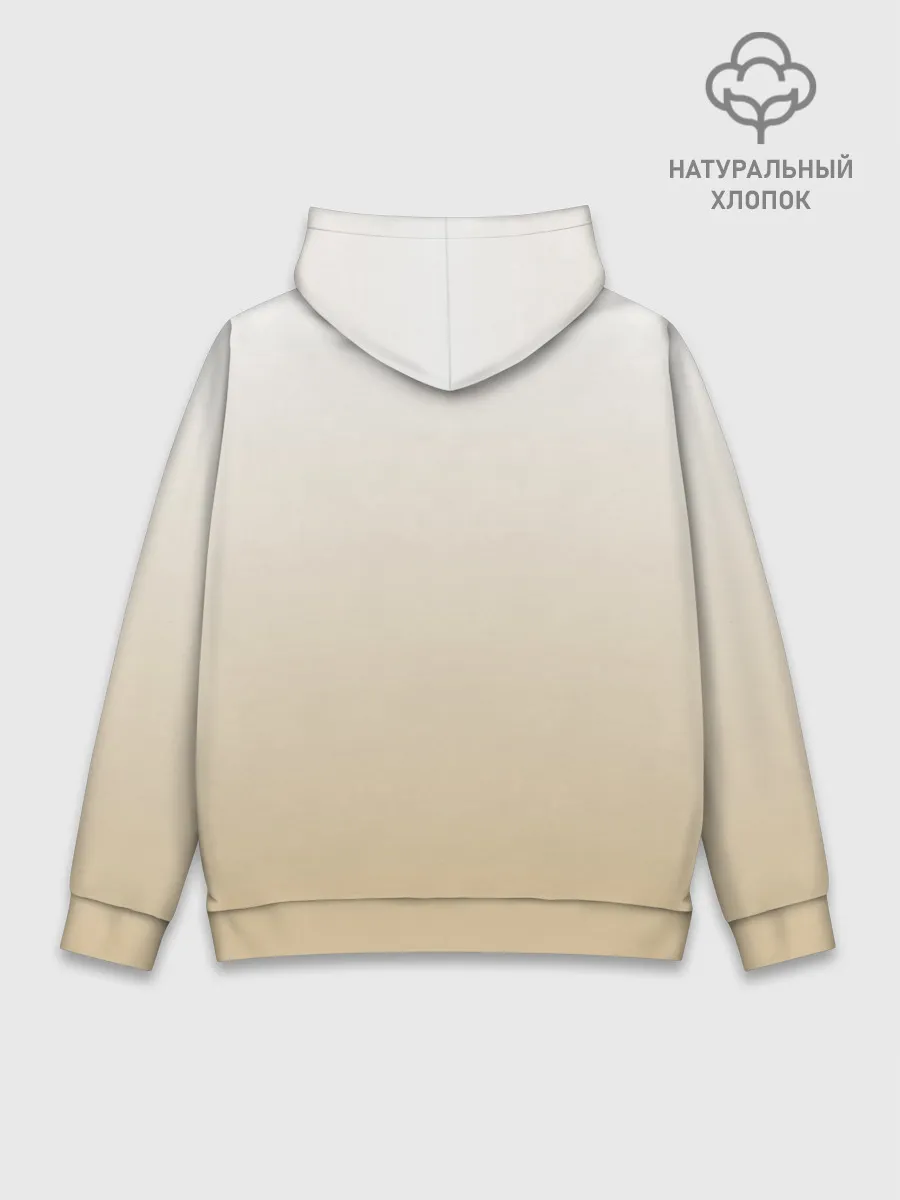 Худи мужской база хлопок / Пушистый котик реалистичный