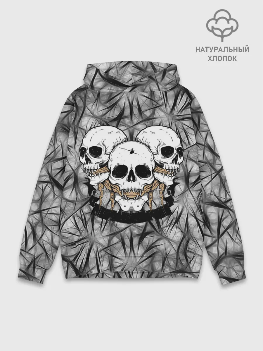 Худи мужской база хлопок / Черепа