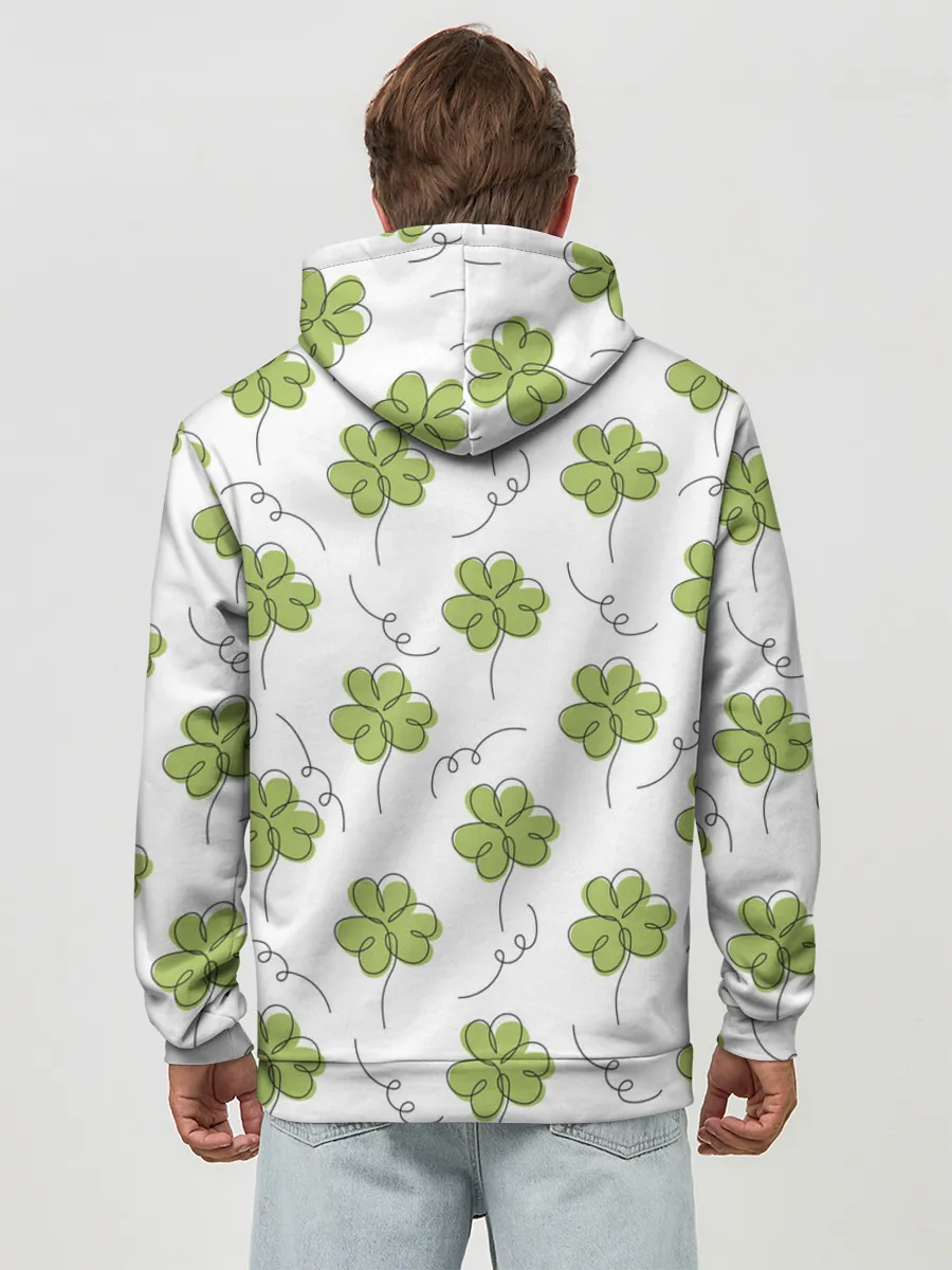 Худи мужской база хлопок / Клевер на День святого Патрика