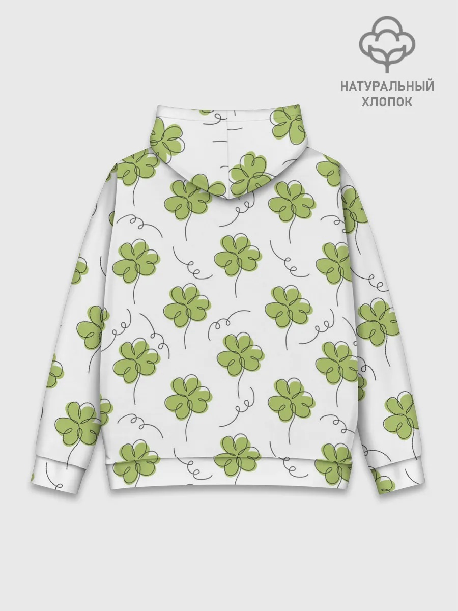 Худи мужской база хлопок / Клевер на День святого Патрика