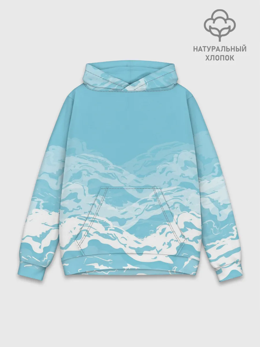 Худи мужской база хлопок / Волны