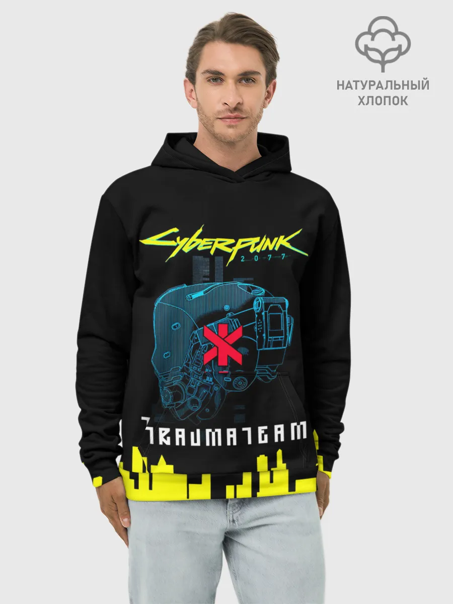 Худи мужской база хлопок / TRAUMA TEAM Cyberpunk 2077