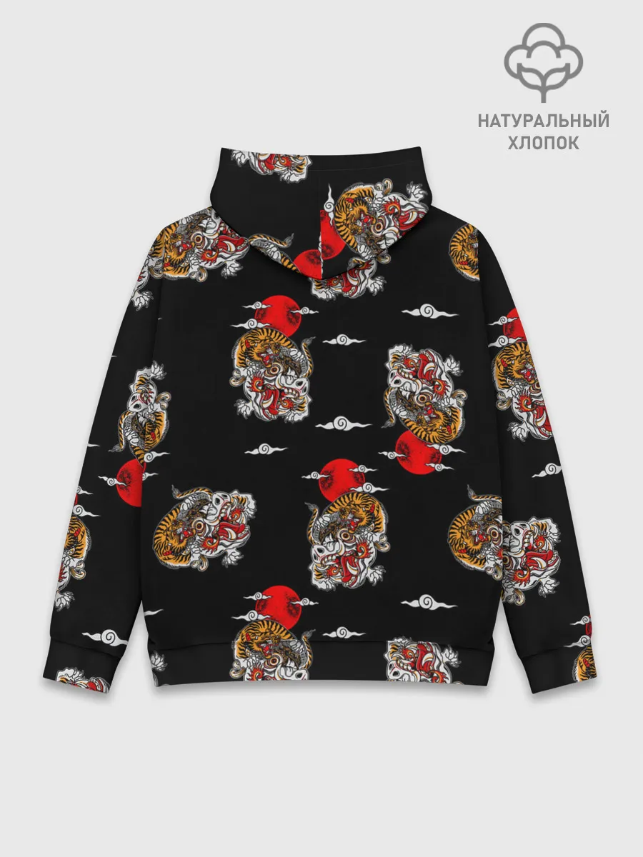 Худи мужской база хлопок / Японский стиль - тигры