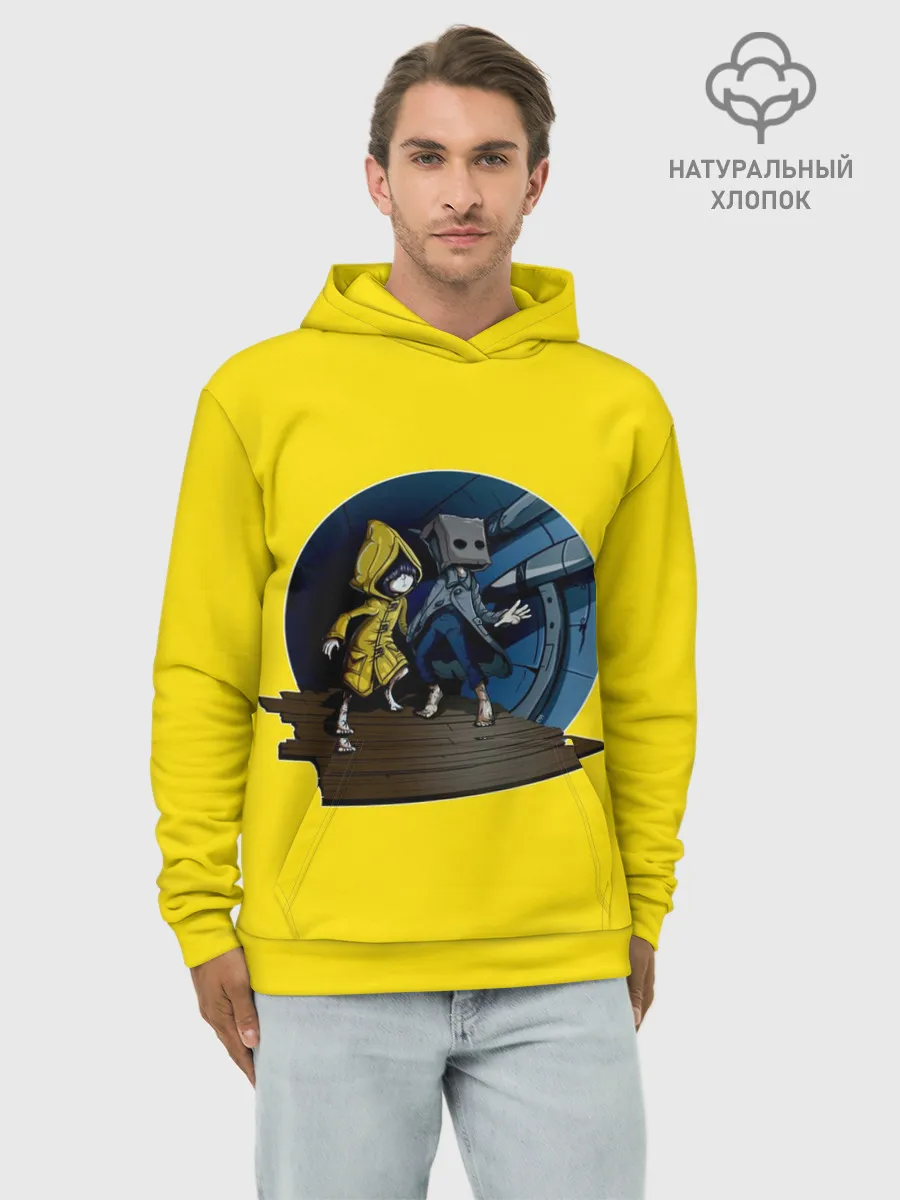 Худи мужской база хлопок / Little nightmares 2 | Yelow