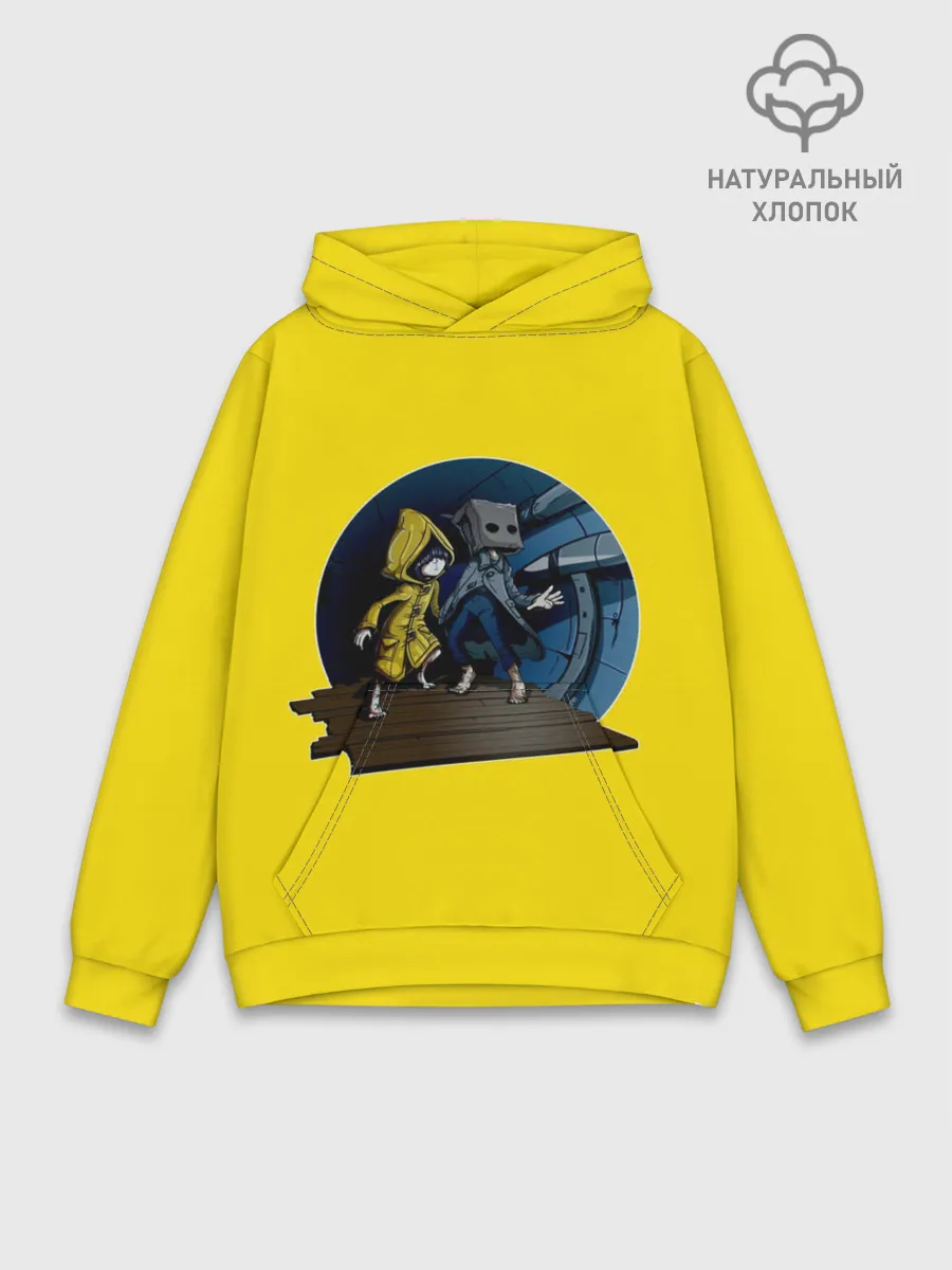 Худи мужской база хлопок / Little nightmares 2 | Yelow
