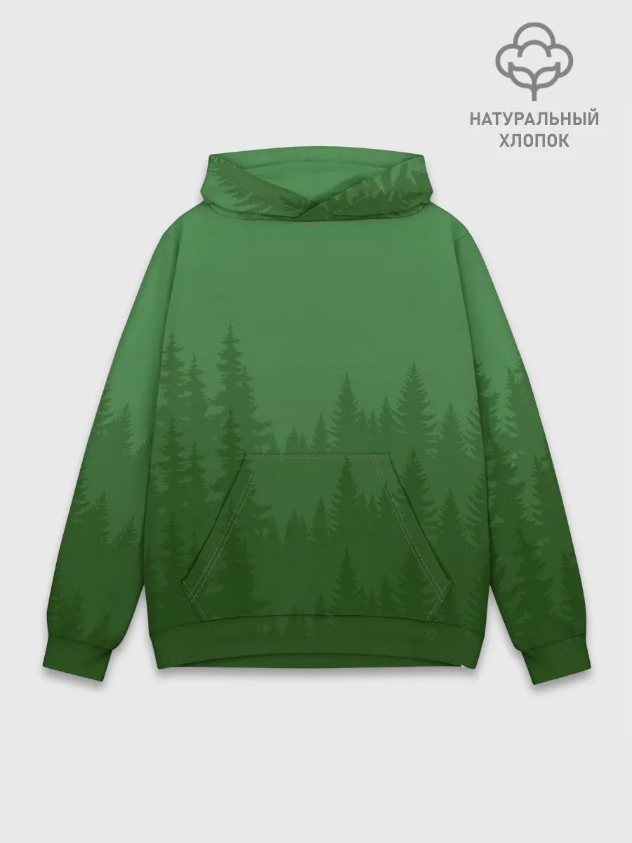 Худи мужской база хлопок / Зеленый Лес