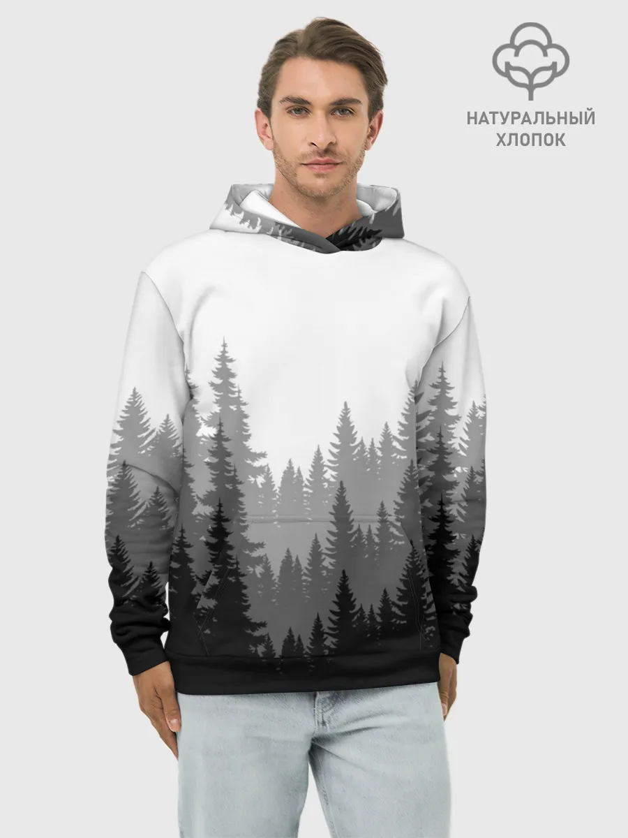 Худи мужской база хлопок / Темный Лес