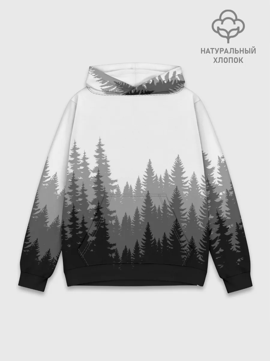 Худи мужской база хлопок / Темный Лес