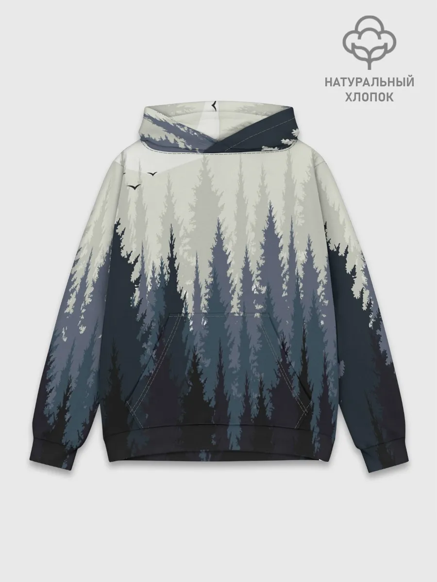 Худи мужской база хлопок / Лес
