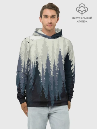 Худи мужской база хлопок / Лес