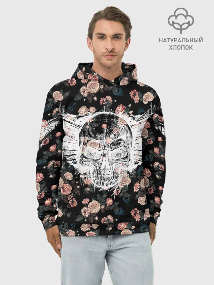 Худи мужской база хлопок / Death and roses