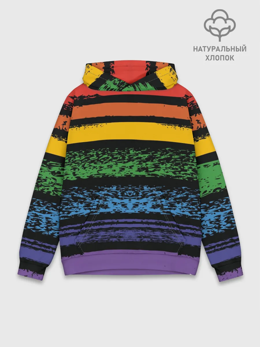 Худи мужской база хлопок / Радуга