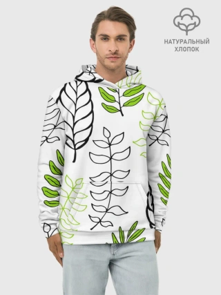 Худи мужской база хлопок / Листья