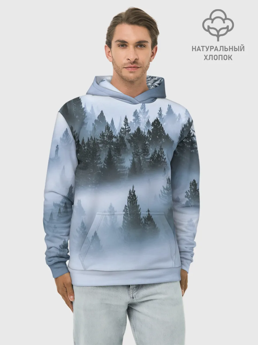 Худи мужской база хлопок / Сумеречный лес