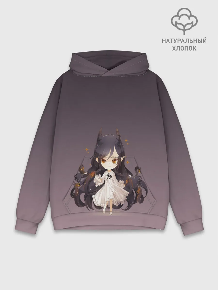 Худи мужской база хлопок / демоница волосы змеи милашка