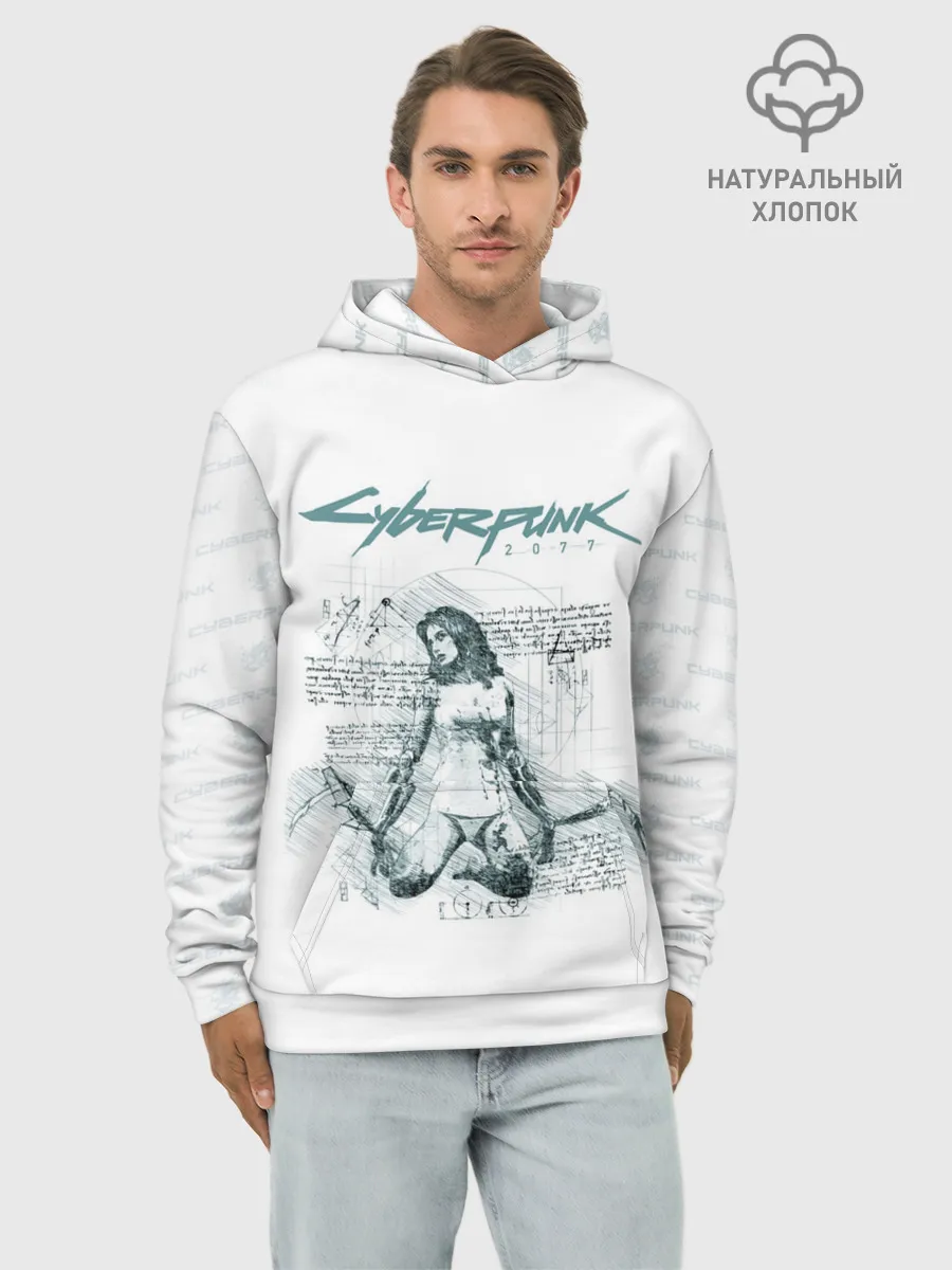 Худи мужской база хлопок / КЛИНКИ БОГОМОЛА Cyberpunk 2077