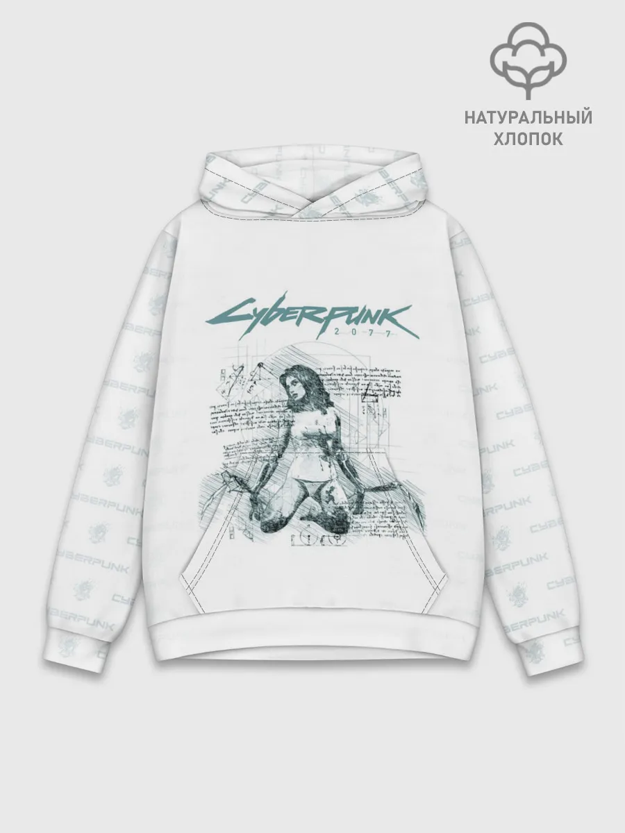Худи мужской база хлопок / КЛИНКИ БОГОМОЛА Cyberpunk 2077