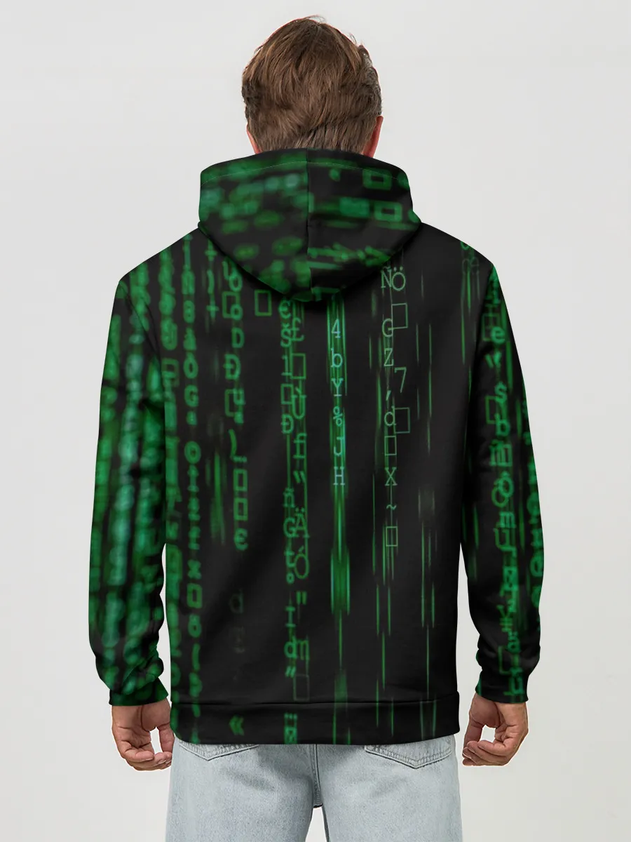 Худи мужской база хлопок / Матрица букв и чисел