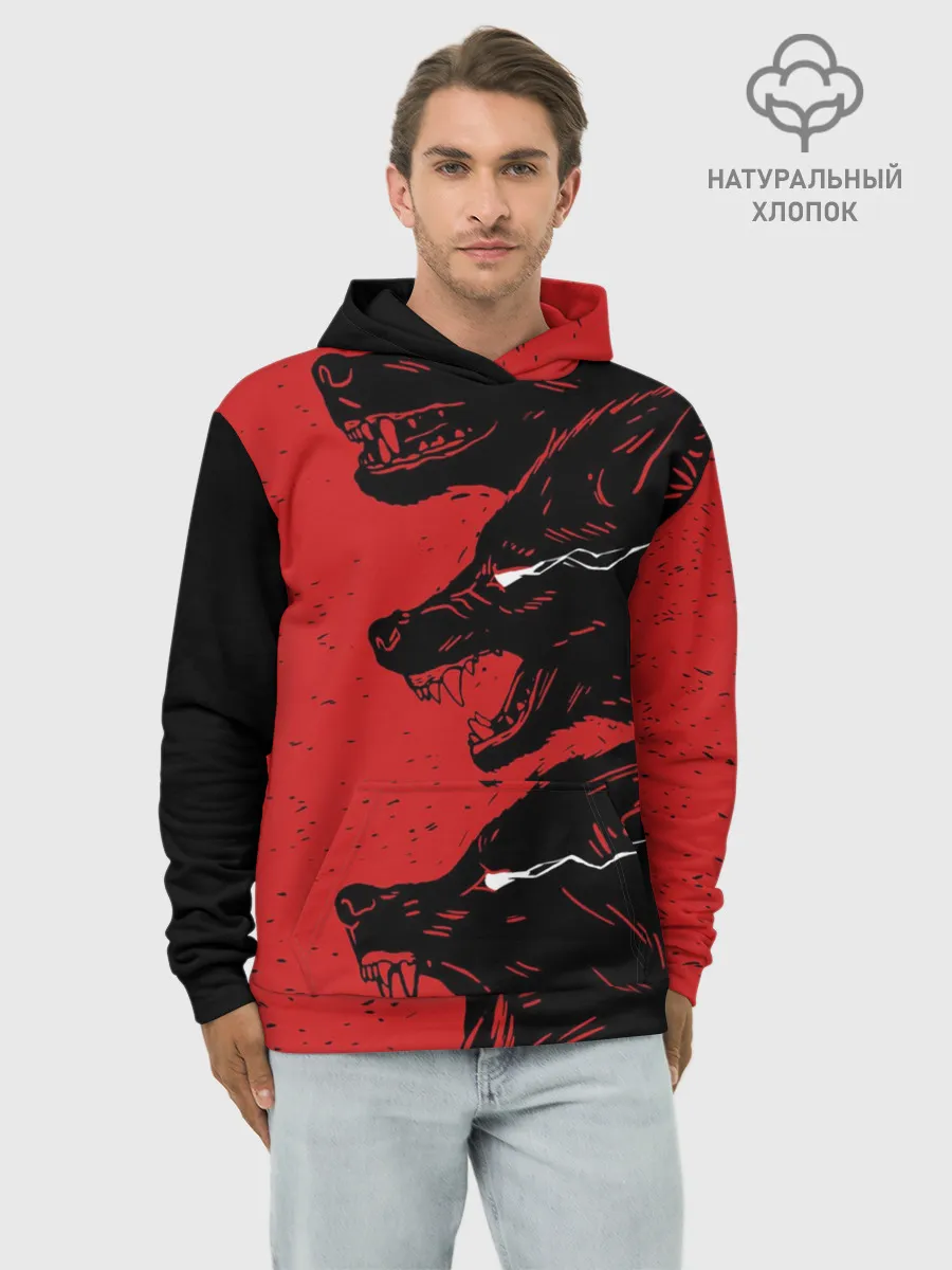 Худи мужской база хлопок / Evil Wolves