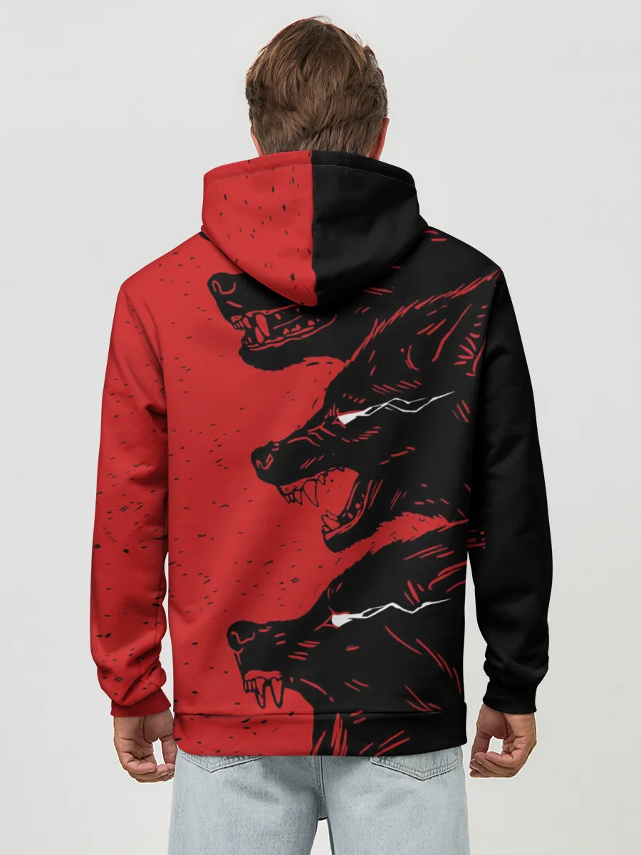 Худи мужской база хлопок / Evil Wolves