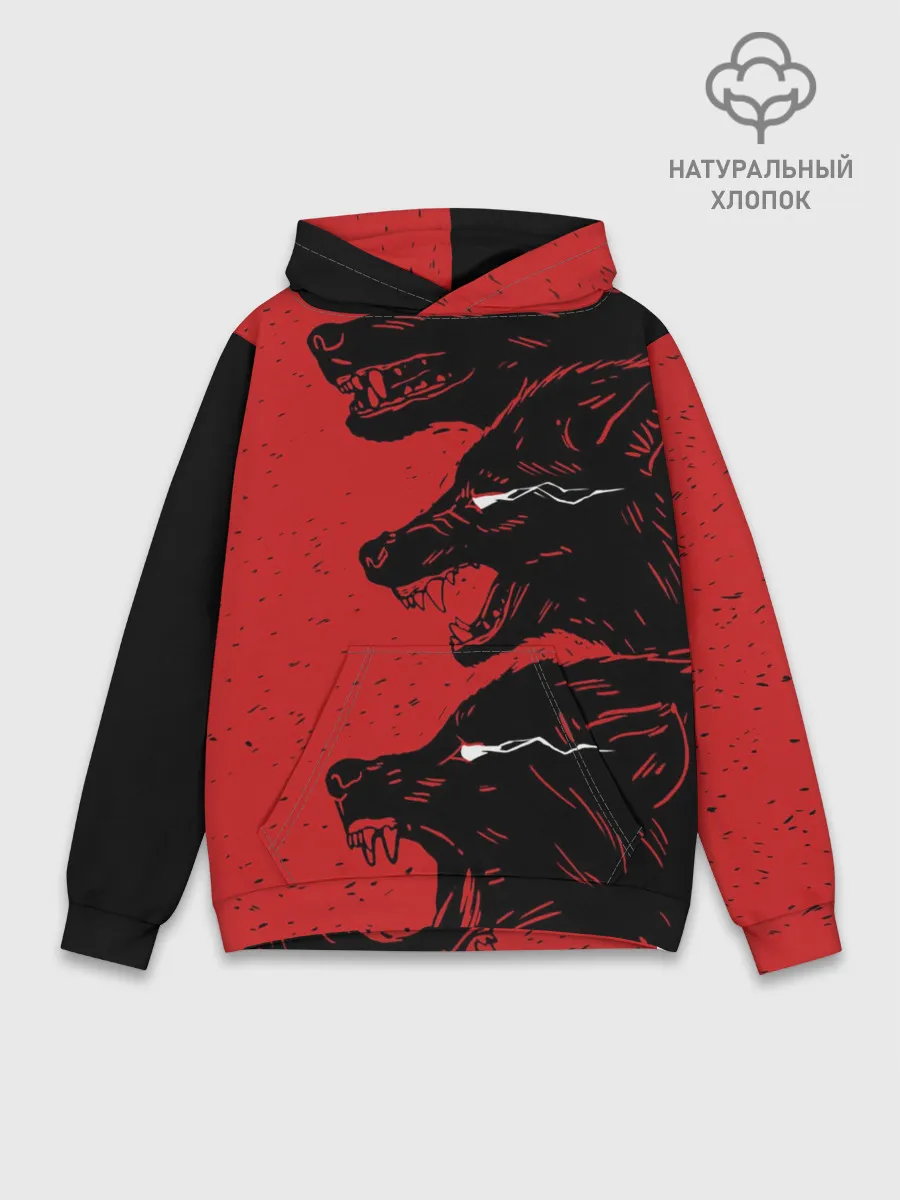 Худи мужской база хлопок / Evil Wolves