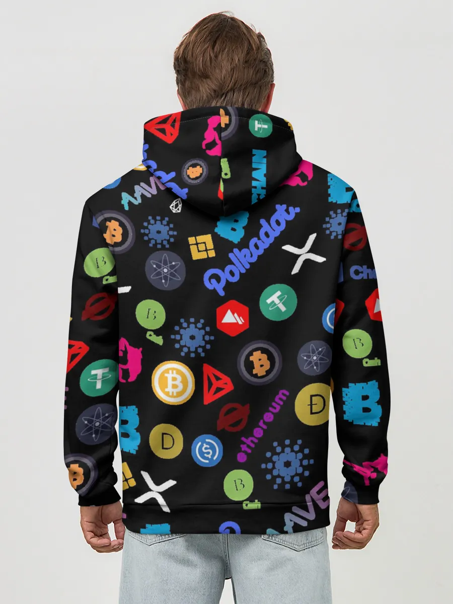 Худи мужской база хлопок / ЛОГОТИПЫ КРИПТОВАЛЮТ | CRYPTOCURRENCIES