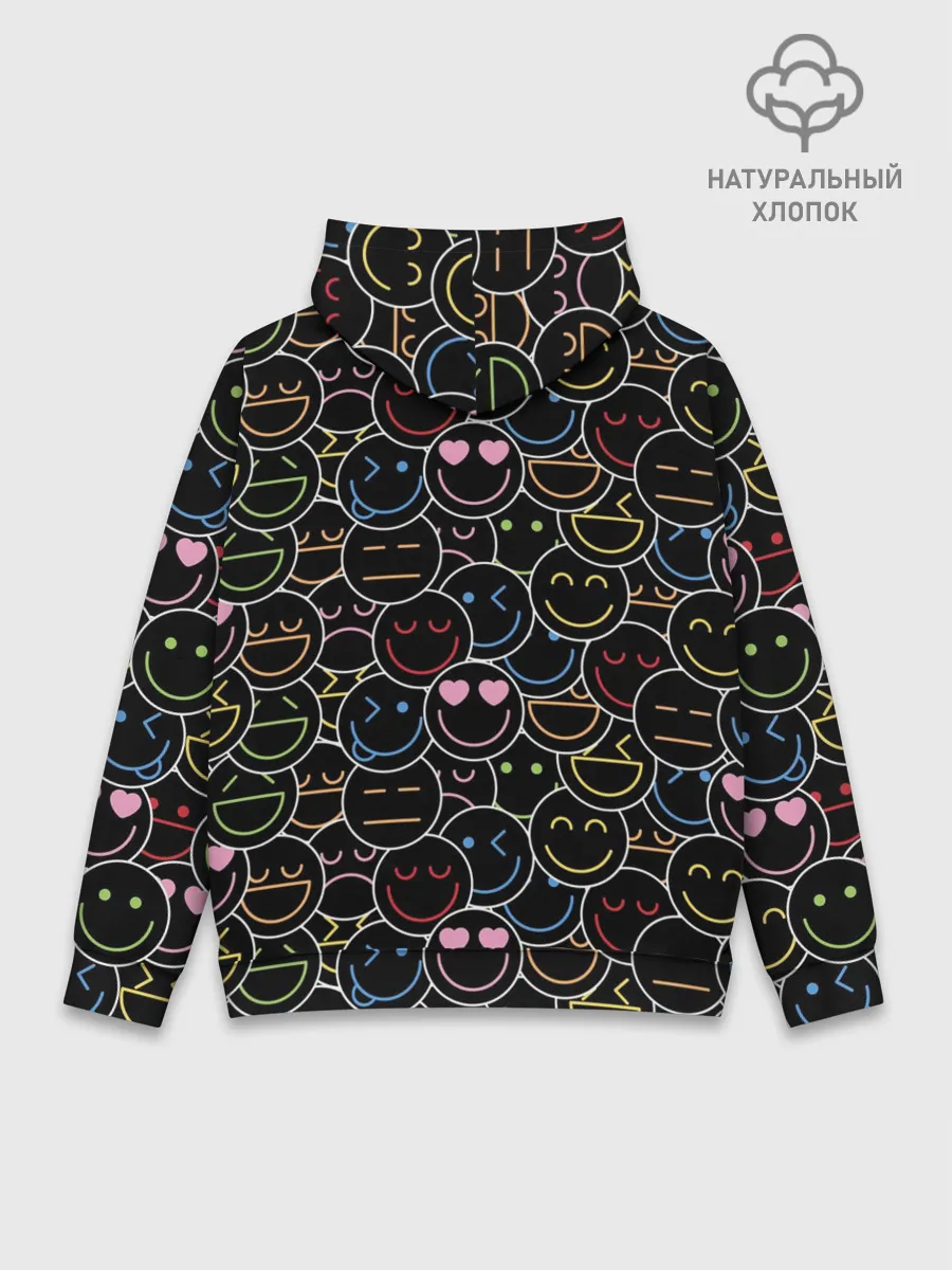Худи мужской база хлопок / SLAVA MARLOW - Неоновые смайлы