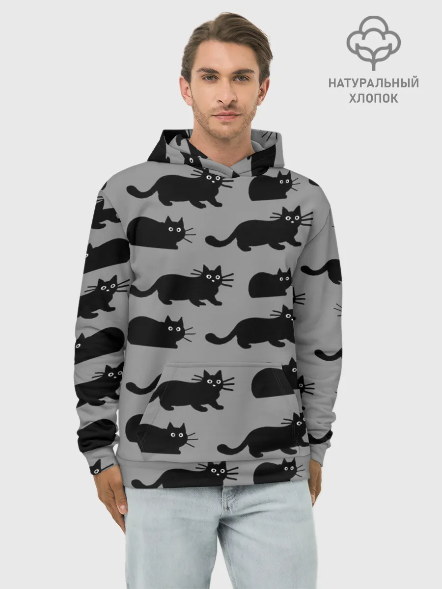 Худи мужской база хлопок / Котики