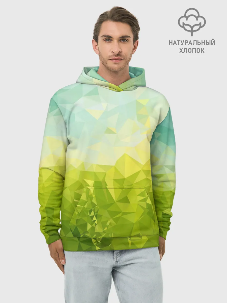 Худи мужской база хлопок / Природная Абстракция