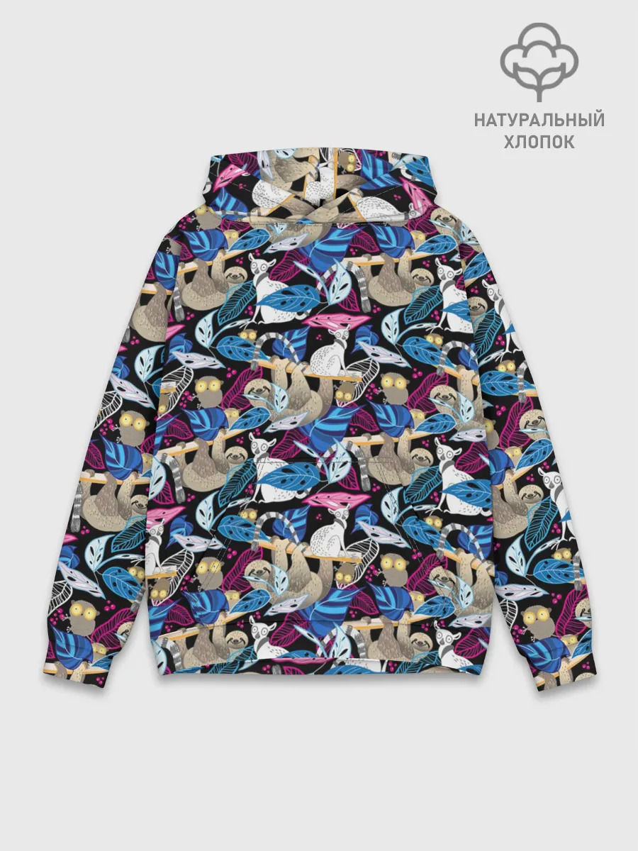 Худи мужской база хлопок / Ленивцы и Лемуры