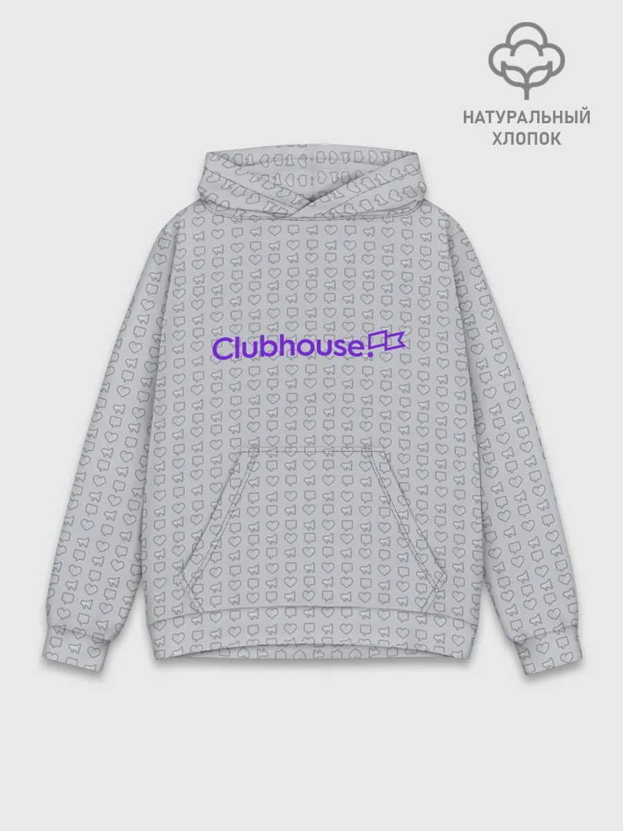 Худи мужской база хлопок / Clubhouse | Gray