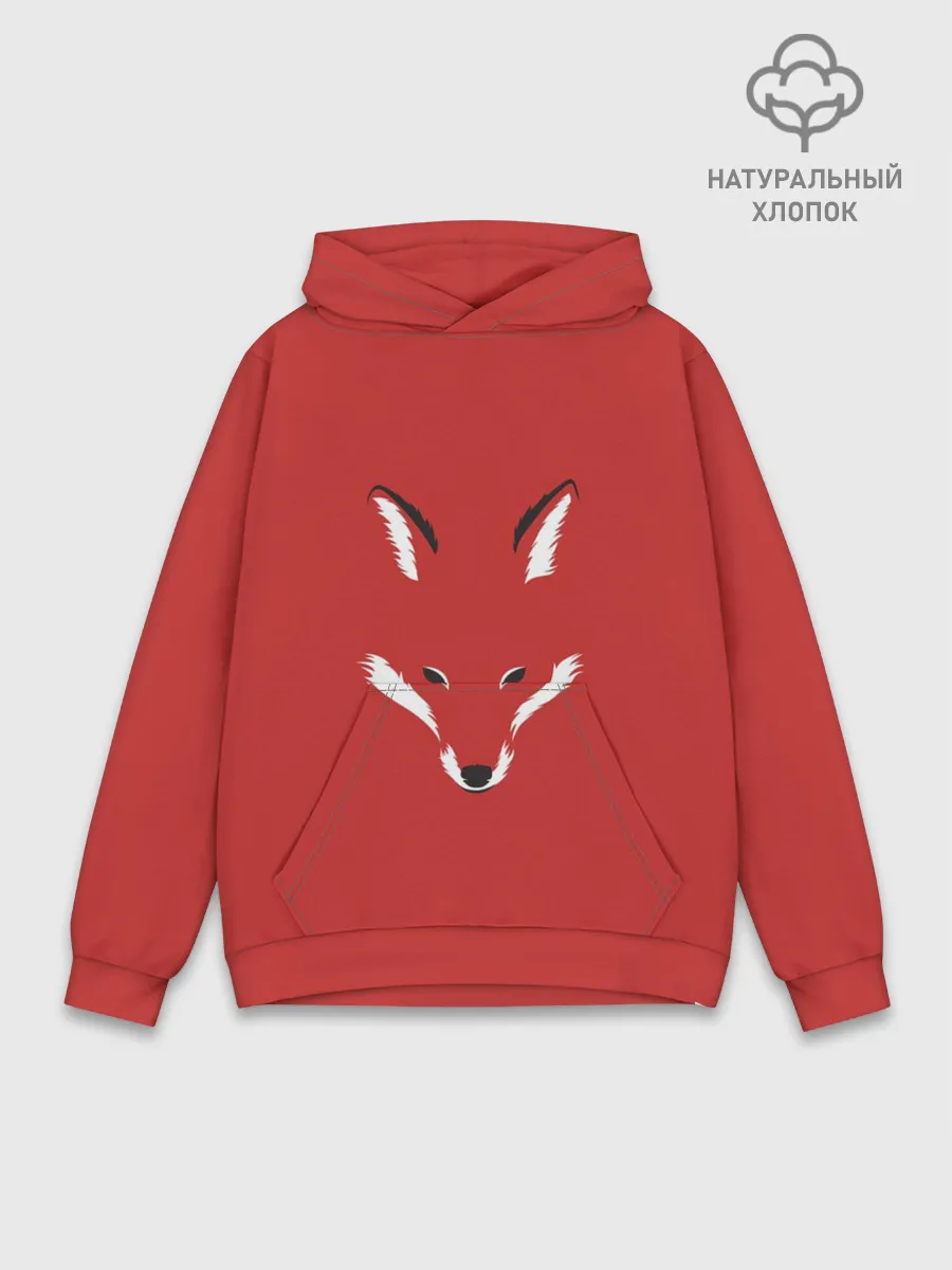 Худи мужской база хлопок / Fox minimalism