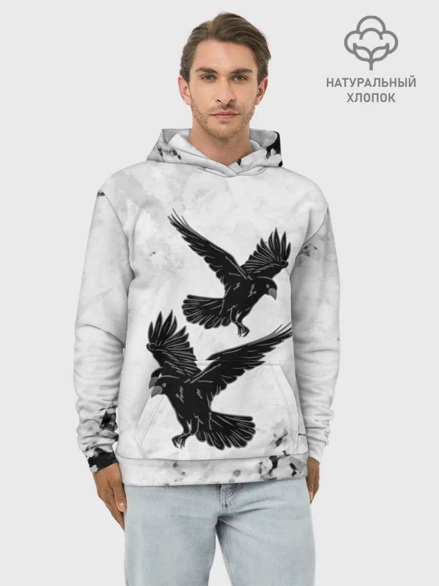 Худи мужской база хлопок / Gothic crows