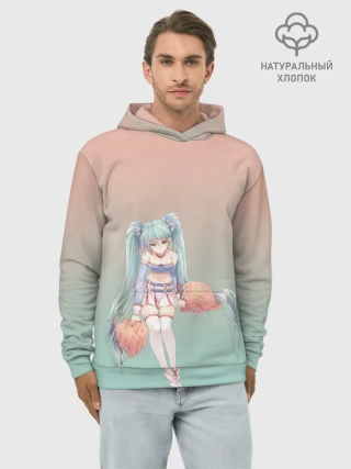 Худи мужской база хлопок / Чирлидерша с помпонами