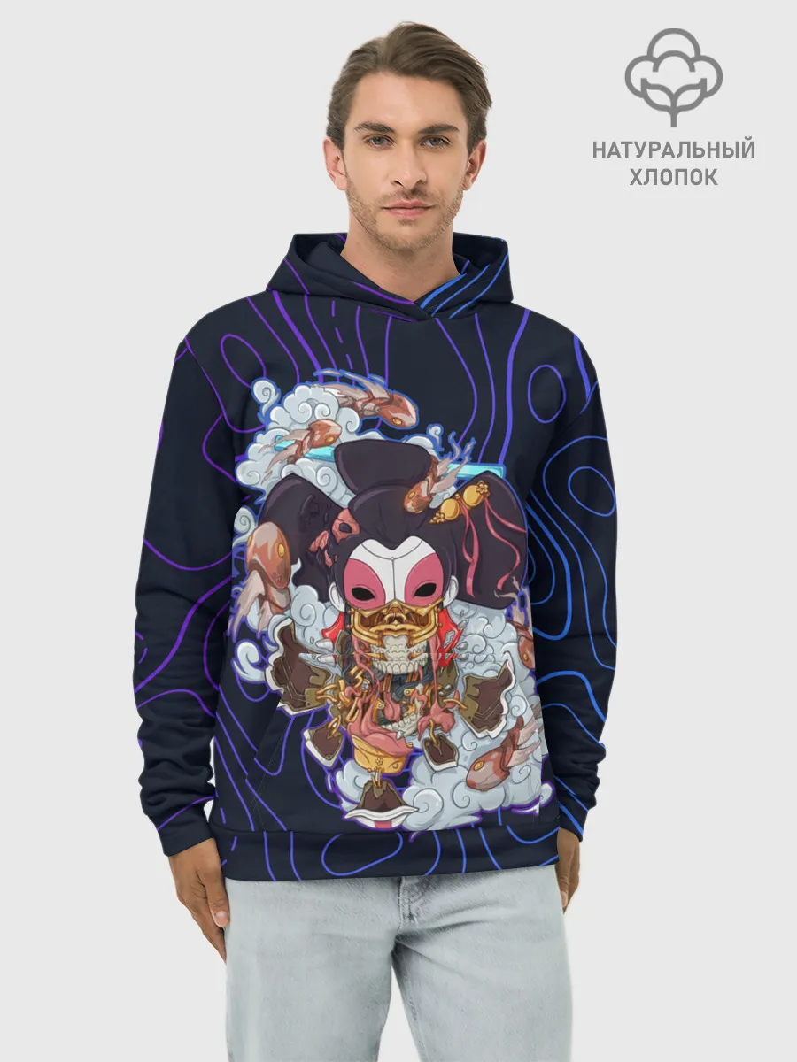 Худи мужской база хлопок / Призрак в доспехах | Cyberpunk