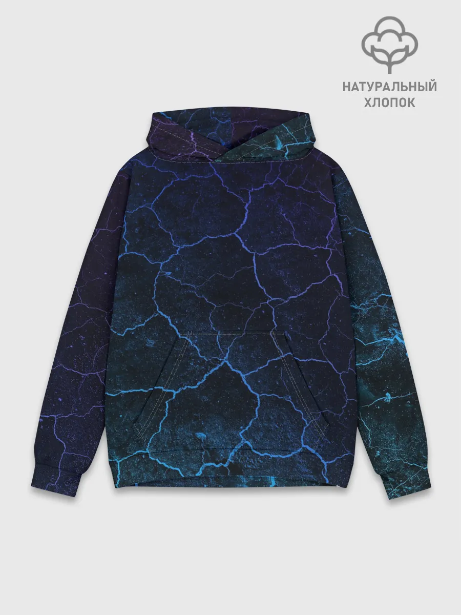 Худи мужской база хлопок / НЕОНОВЫЕ ТРЕЩИНЫ | NEON CRACKS