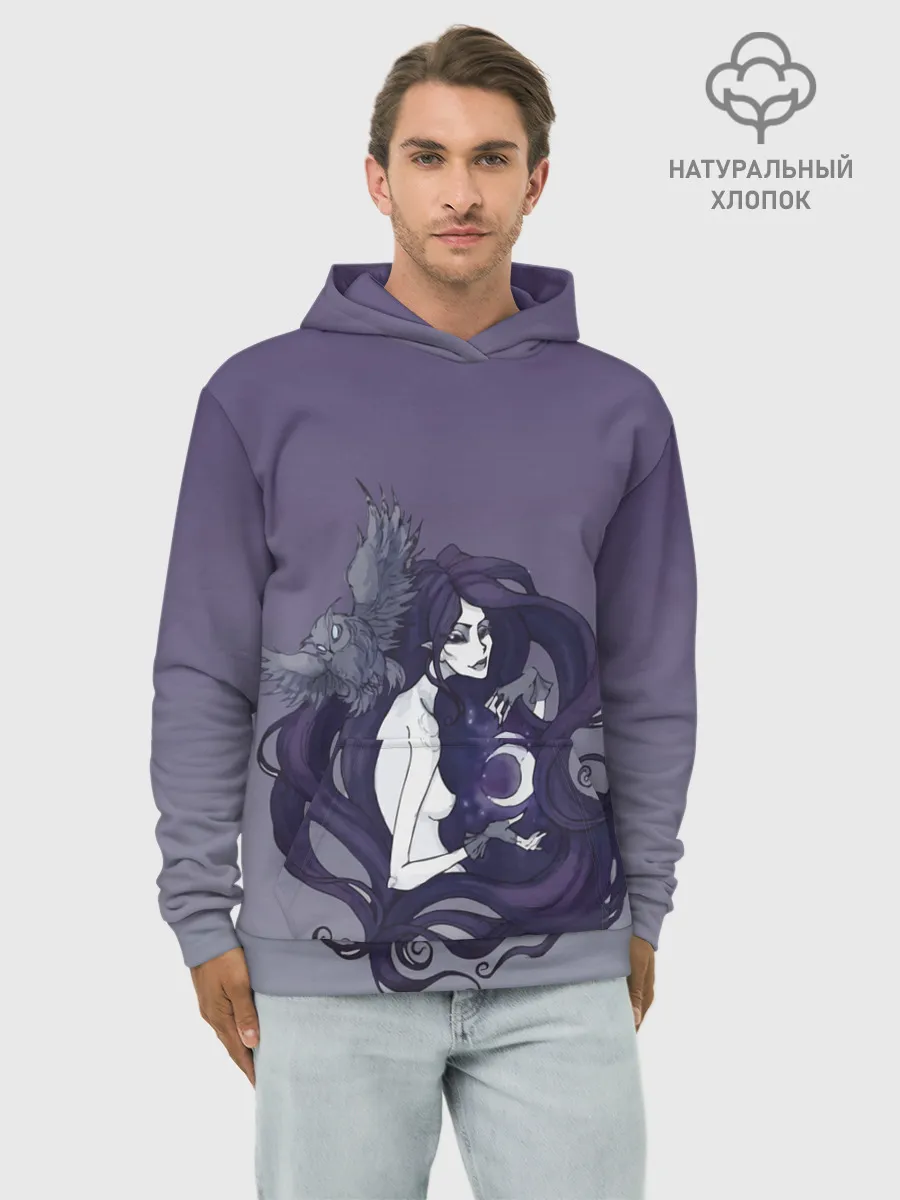 Худи мужской база хлопок / ведьма сова луна