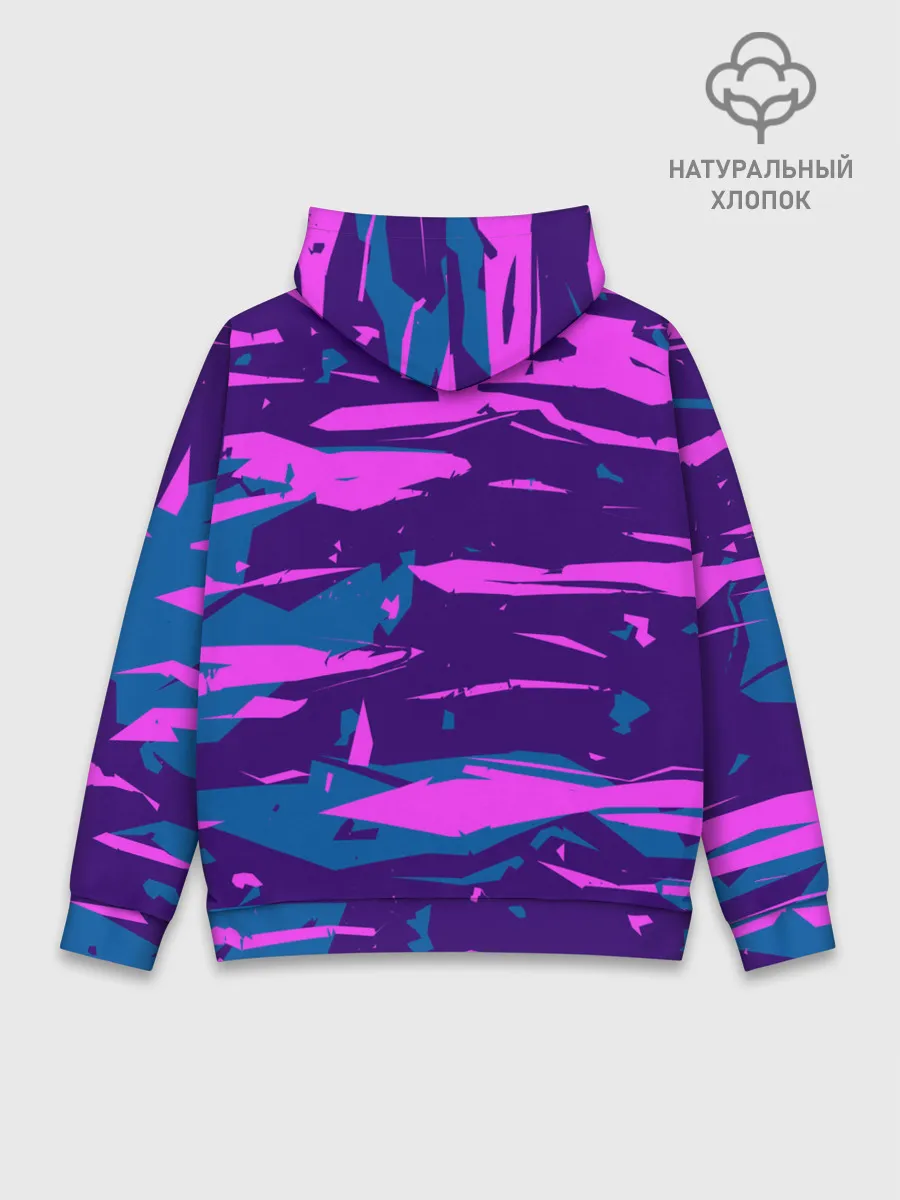 Худи мужской база хлопок / CYBERSTYLE NEON CAMOUFLAGE