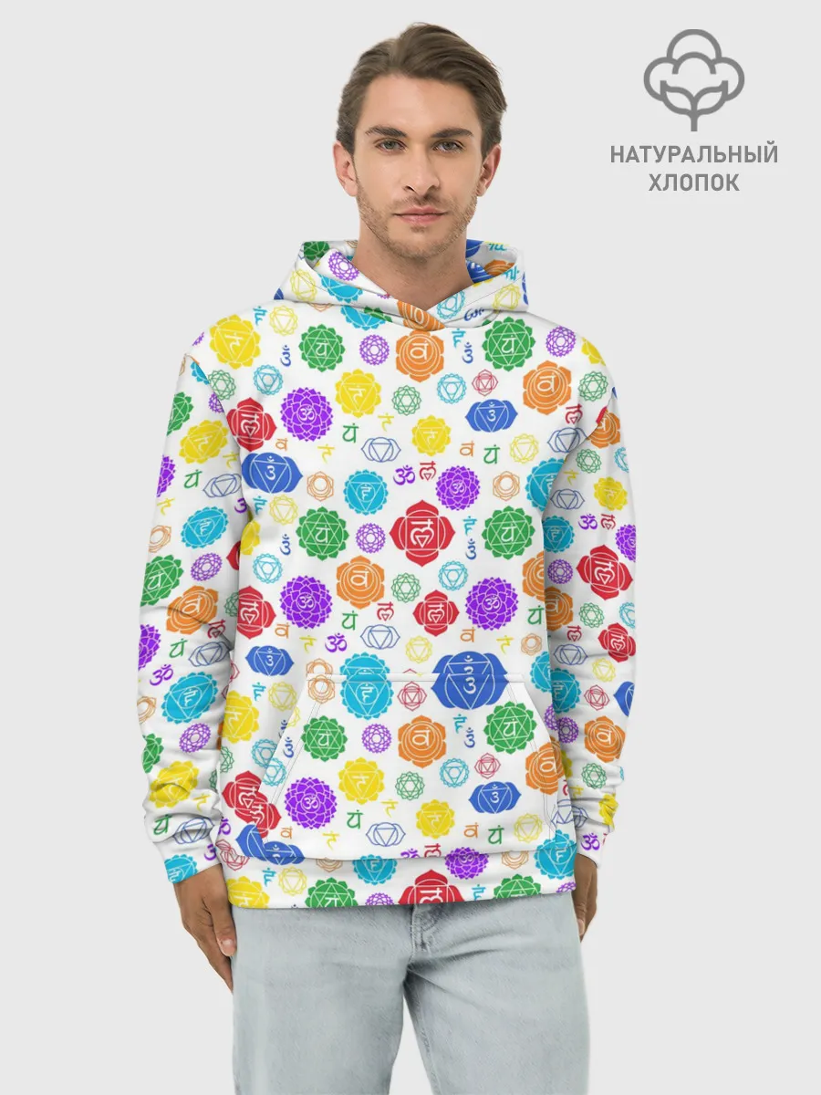 Худи мужской база хлопок / Чакры